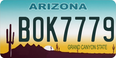 AZ license plate BOK7779