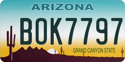 AZ license plate BOK7797