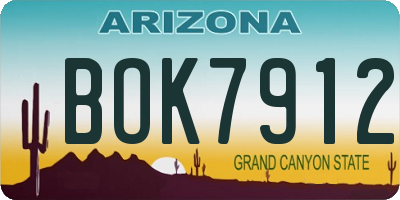 AZ license plate BOK7912