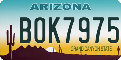 AZ license plate BOK7975