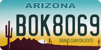 AZ license plate BOK8069