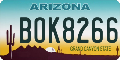 AZ license plate BOK8266