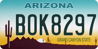 AZ license plate BOK8297