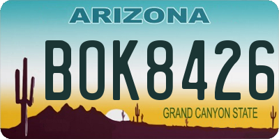 AZ license plate BOK8426