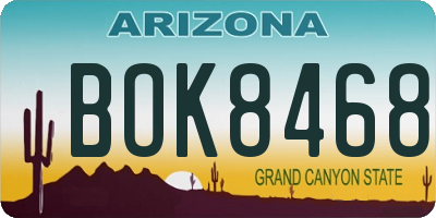 AZ license plate BOK8468