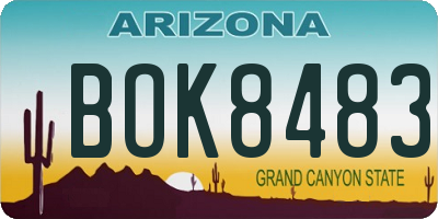 AZ license plate BOK8483