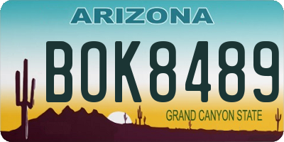 AZ license plate BOK8489