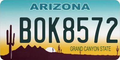 AZ license plate BOK8572