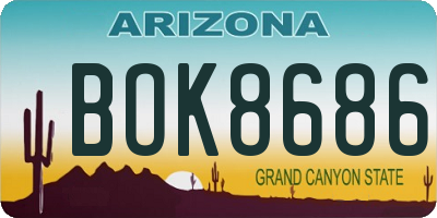 AZ license plate BOK8686