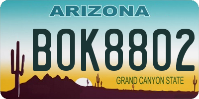 AZ license plate BOK8802