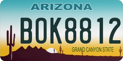 AZ license plate BOK8812