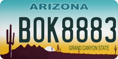 AZ license plate BOK8883