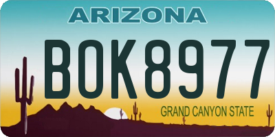 AZ license plate BOK8977