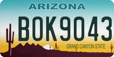 AZ license plate BOK9043
