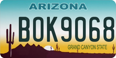 AZ license plate BOK9068