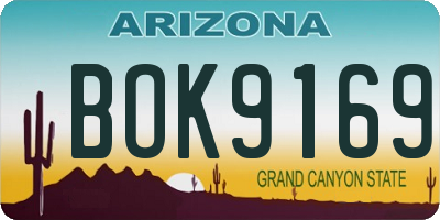 AZ license plate BOK9169