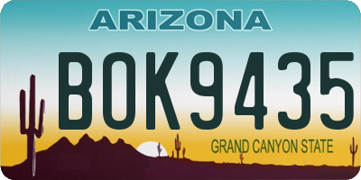 AZ license plate BOK9435