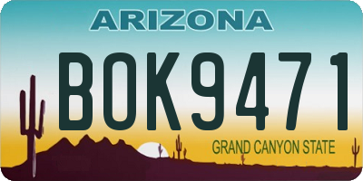 AZ license plate BOK9471