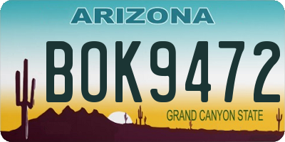 AZ license plate BOK9472