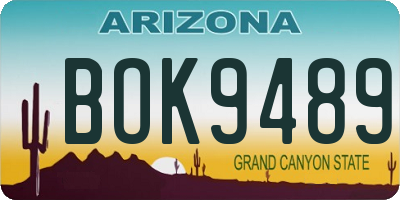 AZ license plate BOK9489