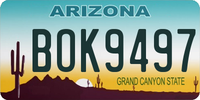 AZ license plate BOK9497