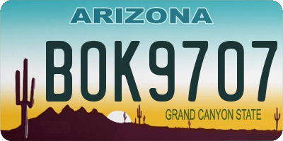 AZ license plate BOK9707