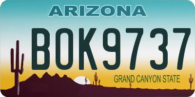 AZ license plate BOK9737