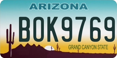 AZ license plate BOK9769