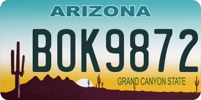 AZ license plate BOK9872