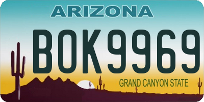 AZ license plate BOK9969