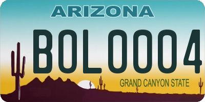 AZ license plate BOL0004