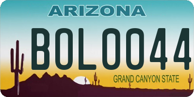 AZ license plate BOL0044