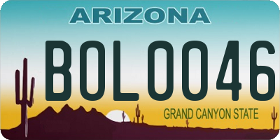 AZ license plate BOL0046