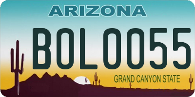 AZ license plate BOL0055