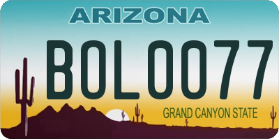 AZ license plate BOL0077