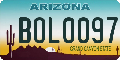 AZ license plate BOL0097