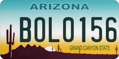 AZ license plate BOL0156