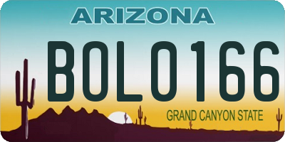 AZ license plate BOL0166