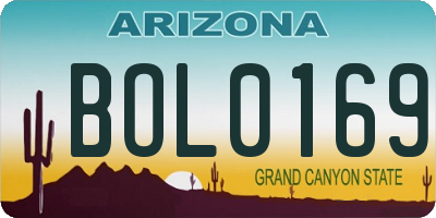 AZ license plate BOL0169