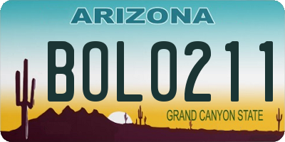 AZ license plate BOL0211