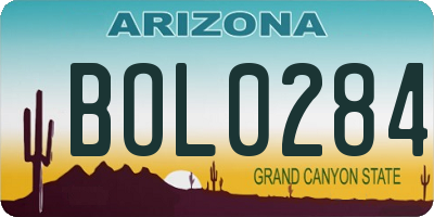 AZ license plate BOL0284
