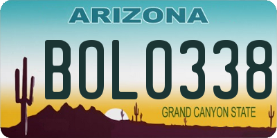 AZ license plate BOL0338