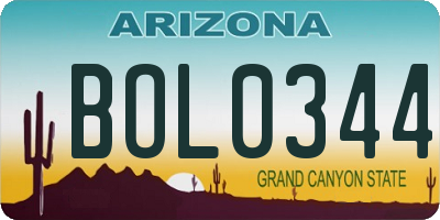 AZ license plate BOL0344
