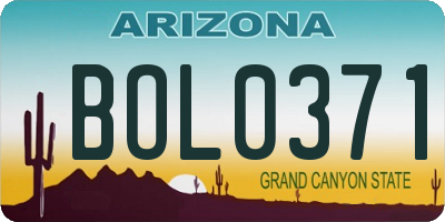 AZ license plate BOL0371