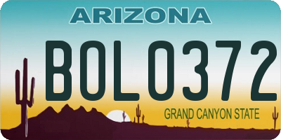 AZ license plate BOL0372