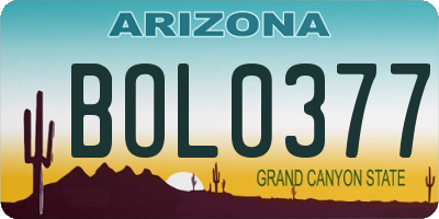 AZ license plate BOL0377