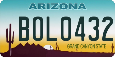 AZ license plate BOL0432