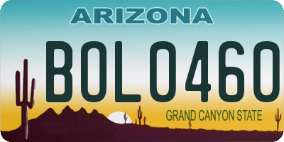 AZ license plate BOL0460
