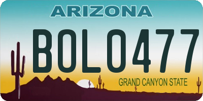 AZ license plate BOL0477