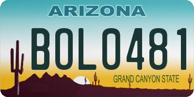 AZ license plate BOL0481
